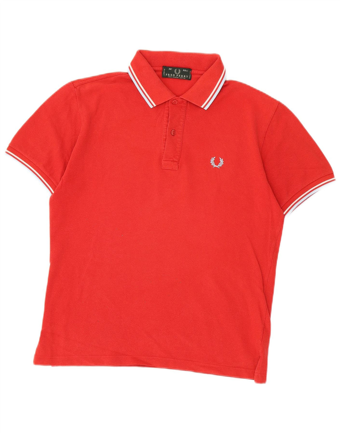 Fred Perry Herren-Poloshirt, klein, rot gestreift, Baumwolle