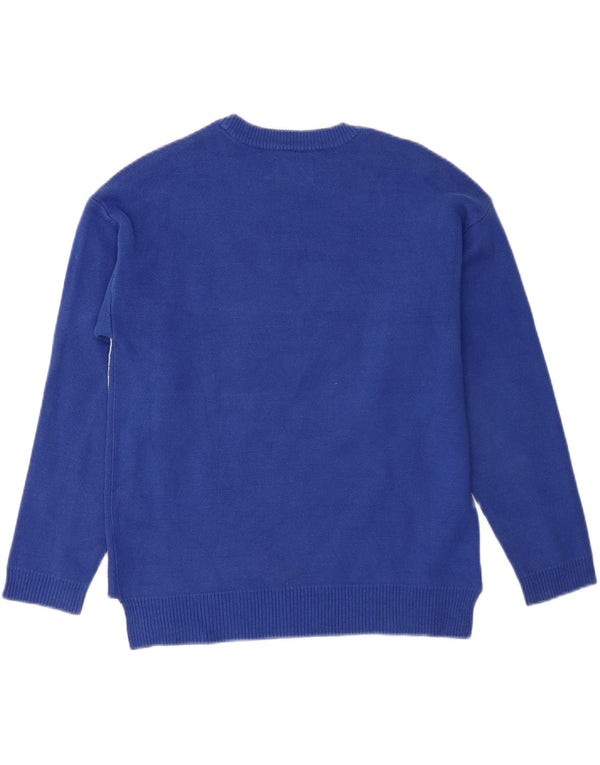 Zara Jungen-Pullover mit grafischem Rundhalsausschnitt, 11–12 Jahre, Blau