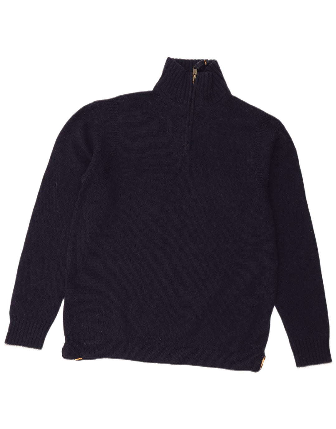 Boden Herren-Pullover mit Reißverschluss am Hals, groß, marineblaue Lammwolle