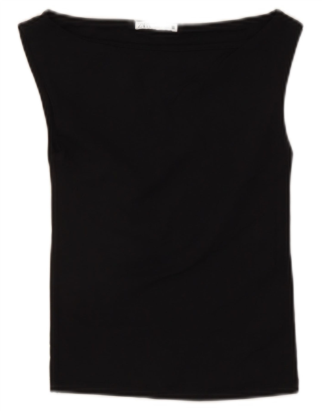 ZARA Damen Crop Bluse Top UK 8 Small Schwarz