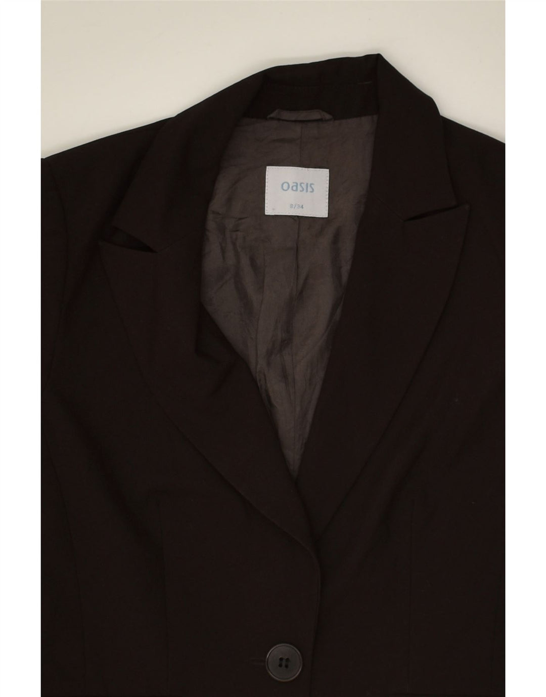 OASIS Womens 1 Button Blazer Jacket UK 8 Small Brown Polyester | Vintage Oasis | Thrift | Second-Hand Oasis | Used Clothing | Messina Hembry 