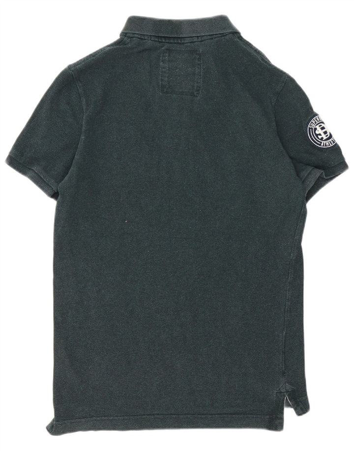 Superdry Herren-Poloshirt aus mittelgrüner Baumwolle mit Grafik