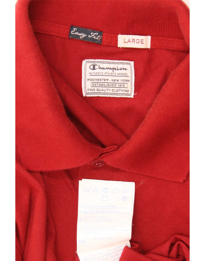 Champion Herren-Poloshirt „Easy Fit“, groß, aus roter Baumwolle