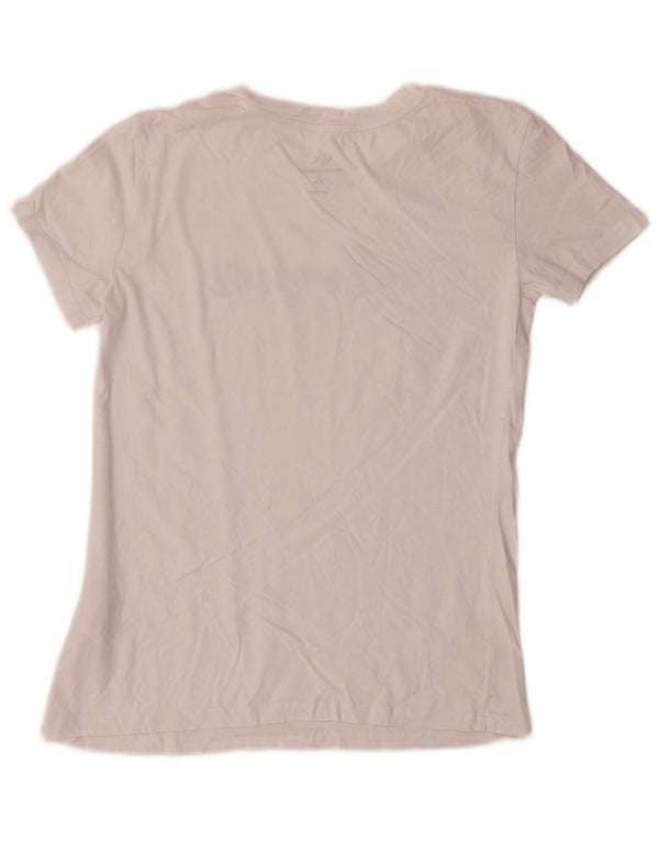 Armani Exchange Damen Grafik T-Shirt Top UK 6 XS Weiße Baumwolle