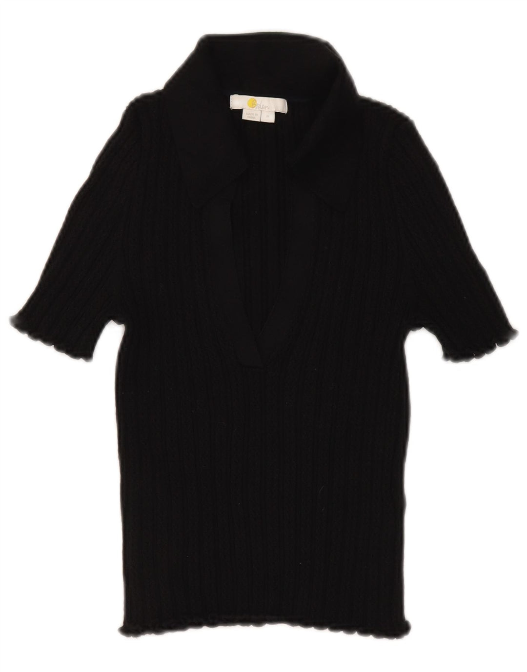Boden Damen-Poloshirt, UK 12, mittelschwarz, Baumwolle