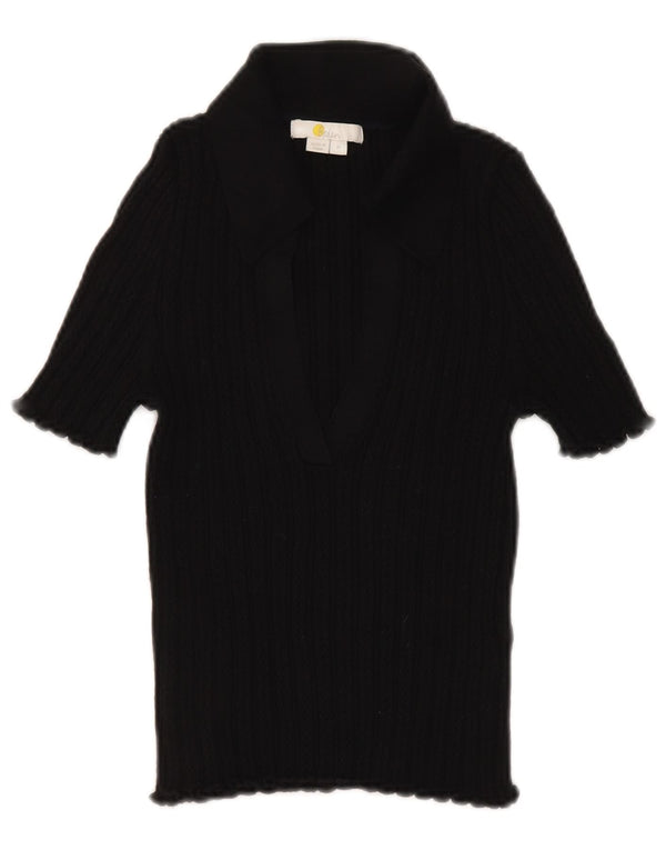 Boden Damen-Poloshirt, UK 12, mittelschwarz, Baumwolle