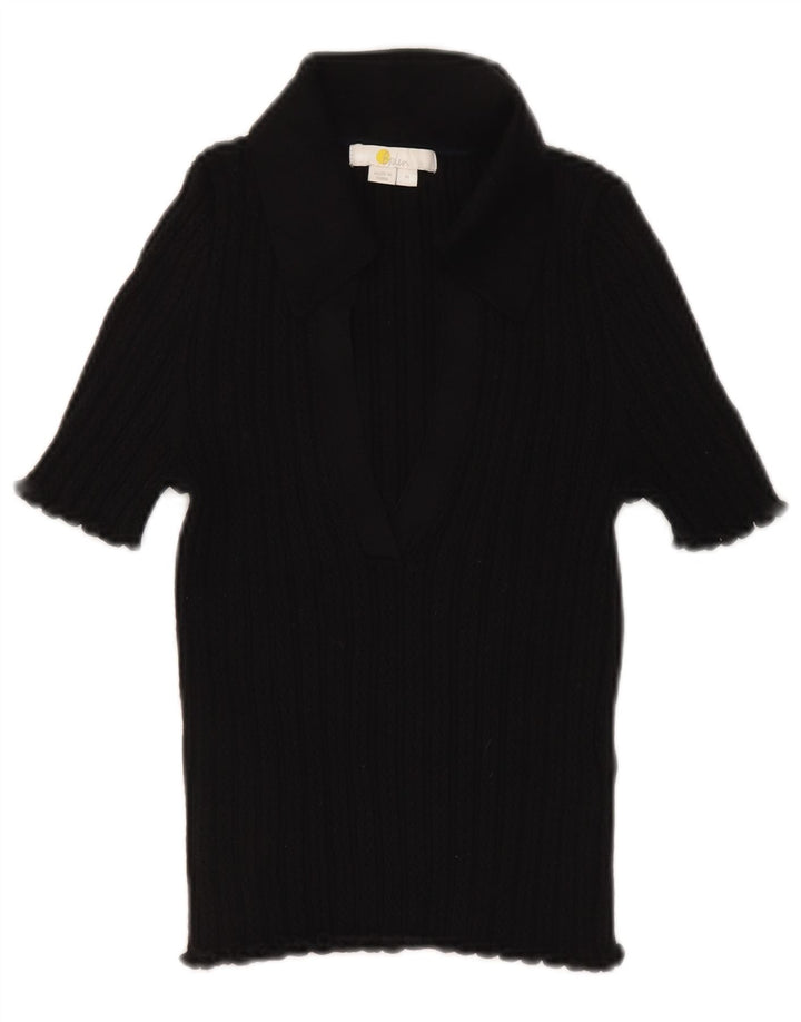 Boden Damen-Poloshirt, UK 12, mittelschwarz, Baumwolle