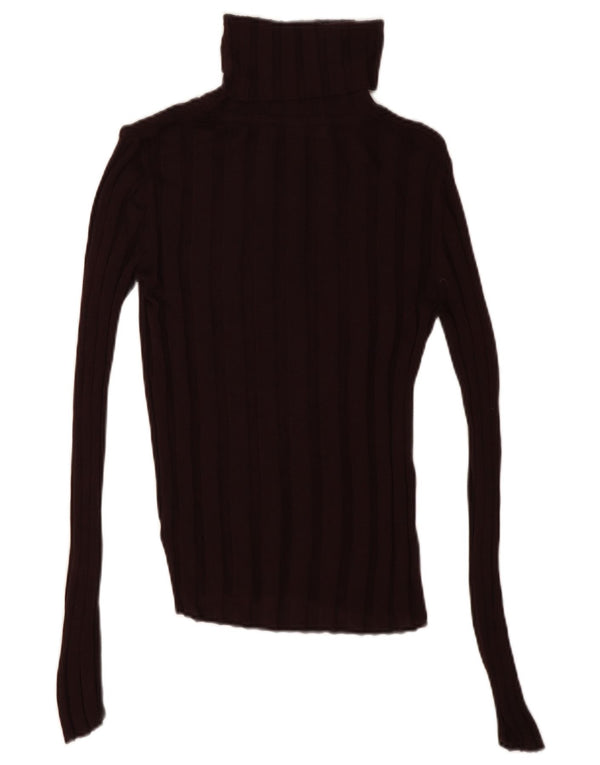 Zara Damen-Blusenoberteil mit Rollkragen, Gr. 10, klein, Burgunderrot, Lyocell