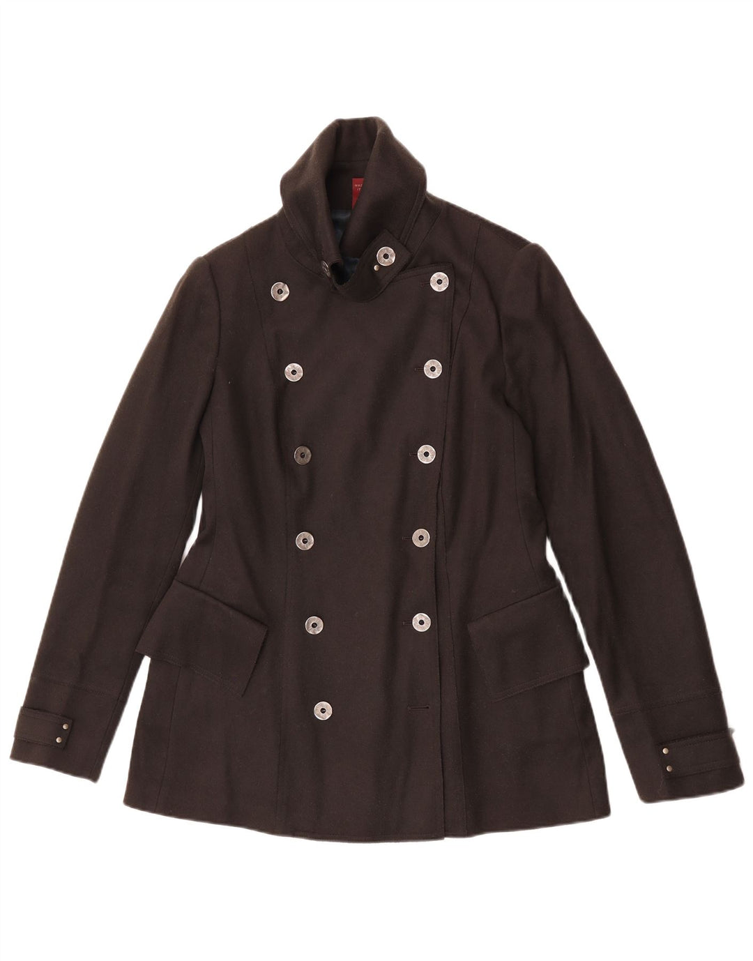 Dondup Damen Pea Coat IT 46 Große braune Wolle