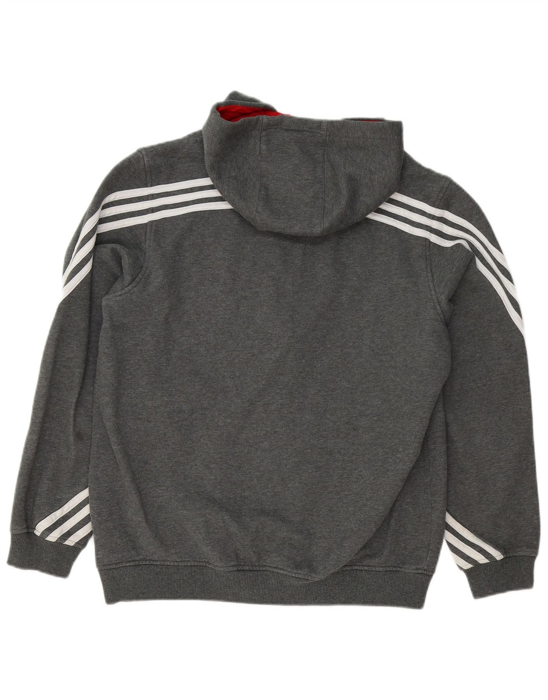 Adidas Herren-Kapuzenpullover mit Reißverschluss, groß, graue Baumwolle