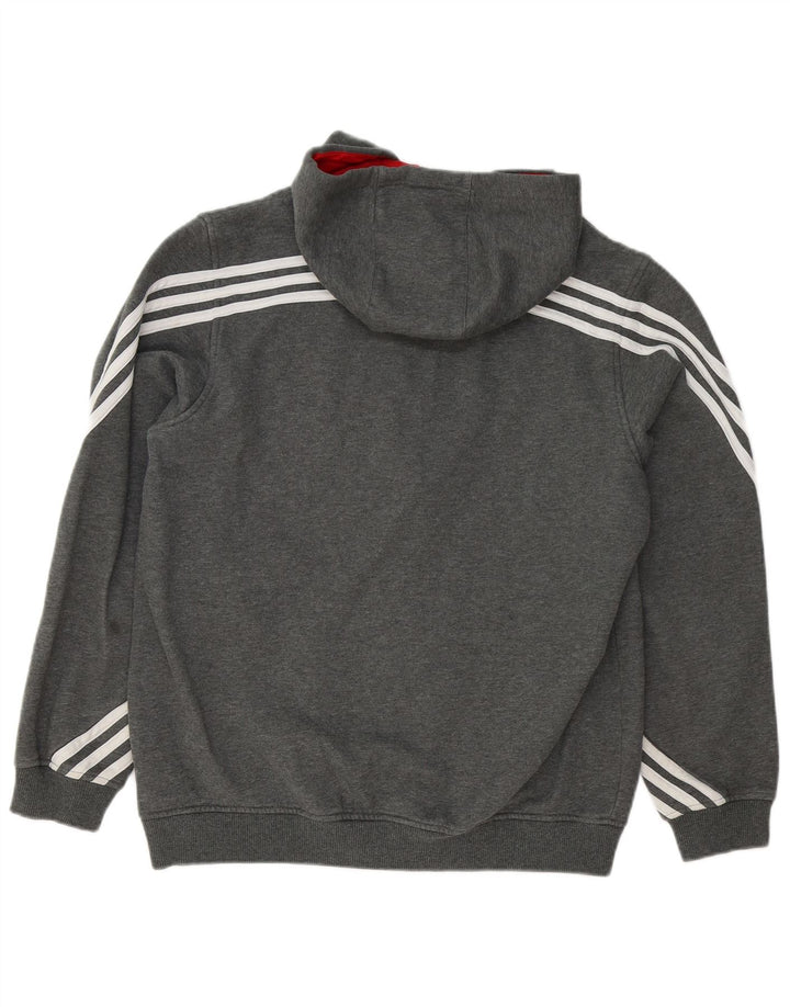 Adidas Herren-Kapuzenpullover mit Reißverschluss, groß, graue Baumwolle