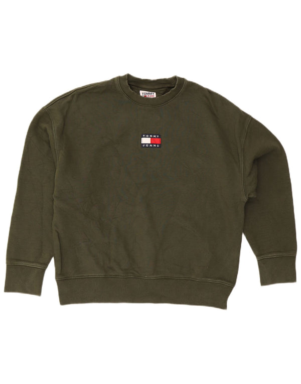 Tommy Hilfiger Herren-Sweatshirt mit lockerer Passform, klein, grüne Baumwolle