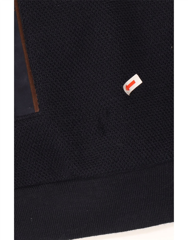 Breidhof Herren Strick-Bomberjacke EU 54 2XL Marineblaue Wolle