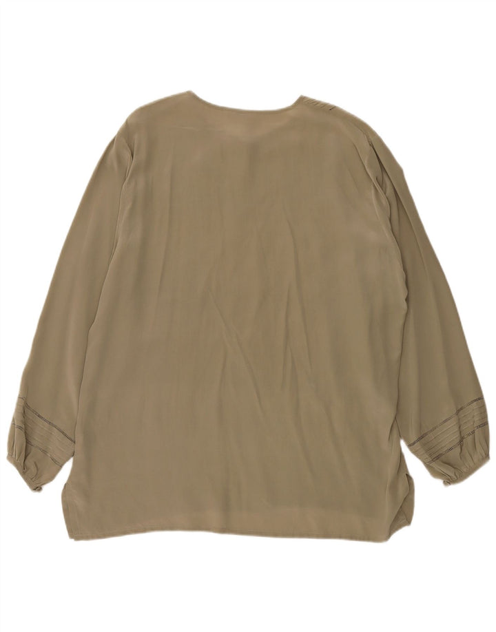 Diana Bentalls Damen Bluse Top IT 48 XL Khaki Seide