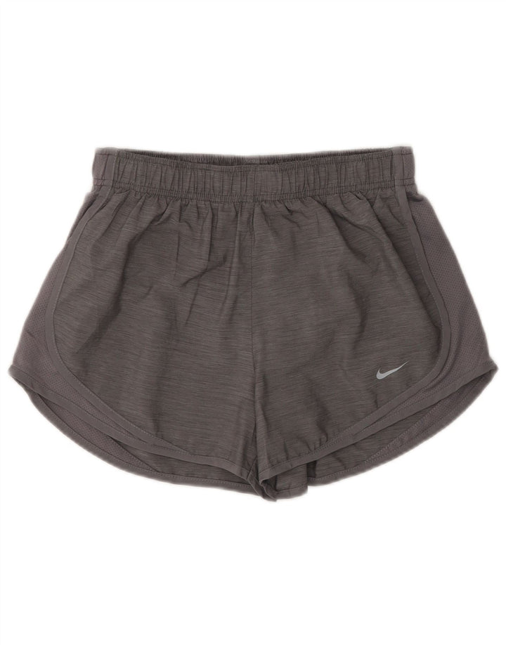 Nike Damen Sportshorts UK 8 Small Grau meliertes Polyester