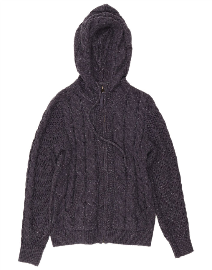 Fat Face Damen-Strickjacke mit Kapuze, Gr. 12, Mittel, Marineblau, meliert