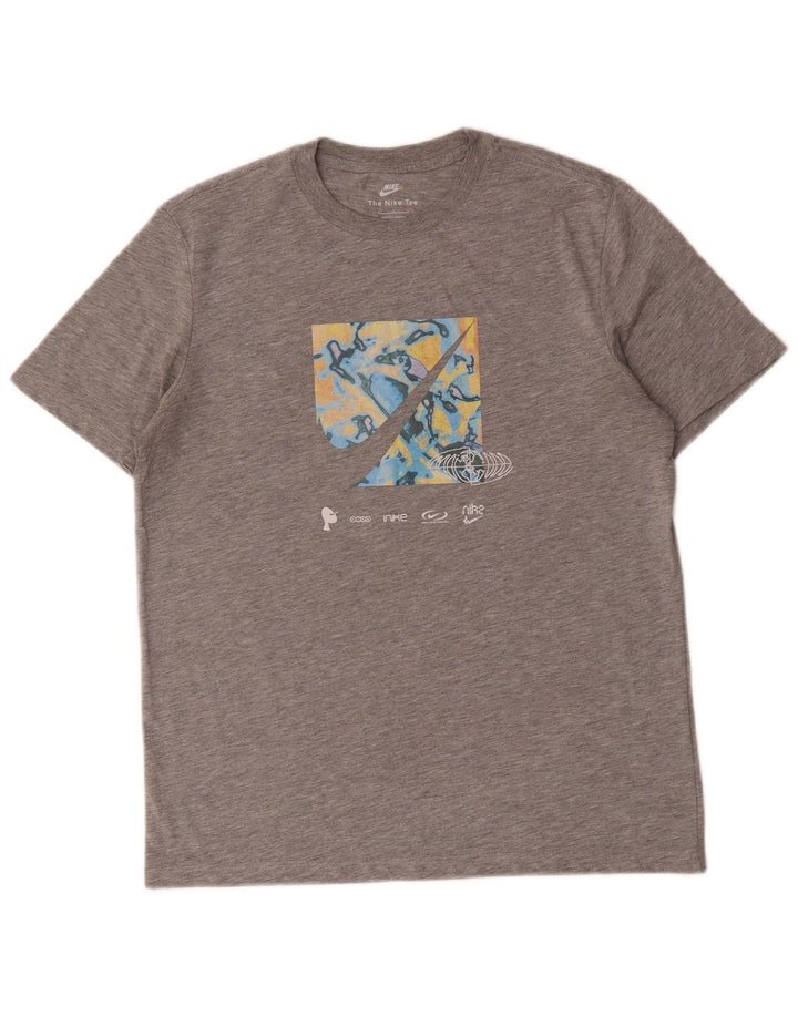 Nike Herren-T-Shirt mit Grafik, Größe S, graue Baumwolle