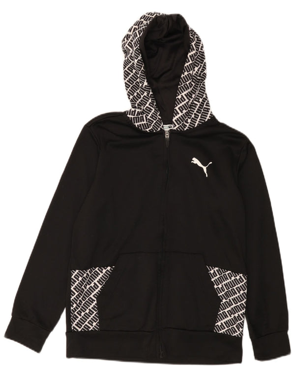 Puma Boys Graphic Zip Hoodie Sweater 10-11 Jahre Mittelschwarzes Polyester