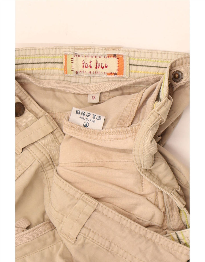 Fat Face Damen Cargo-Bermudashorts UK 12 Medium W32 Beige Baumwolle