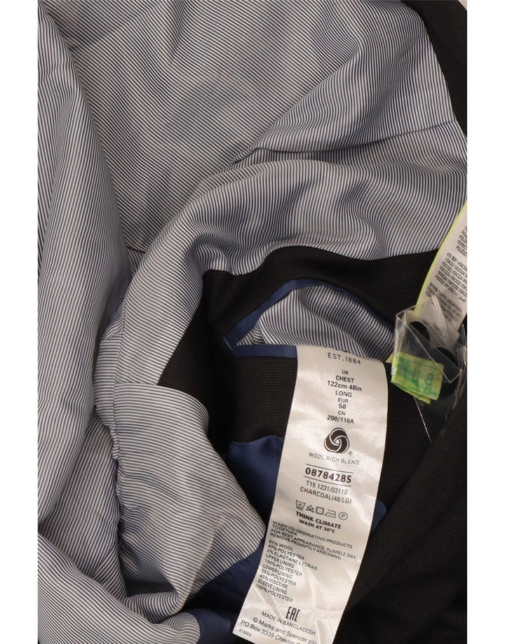 Marks & Spencer Herren-Blazer mit 2 Knöpfen, UK 48, 2XL, graue Wolle