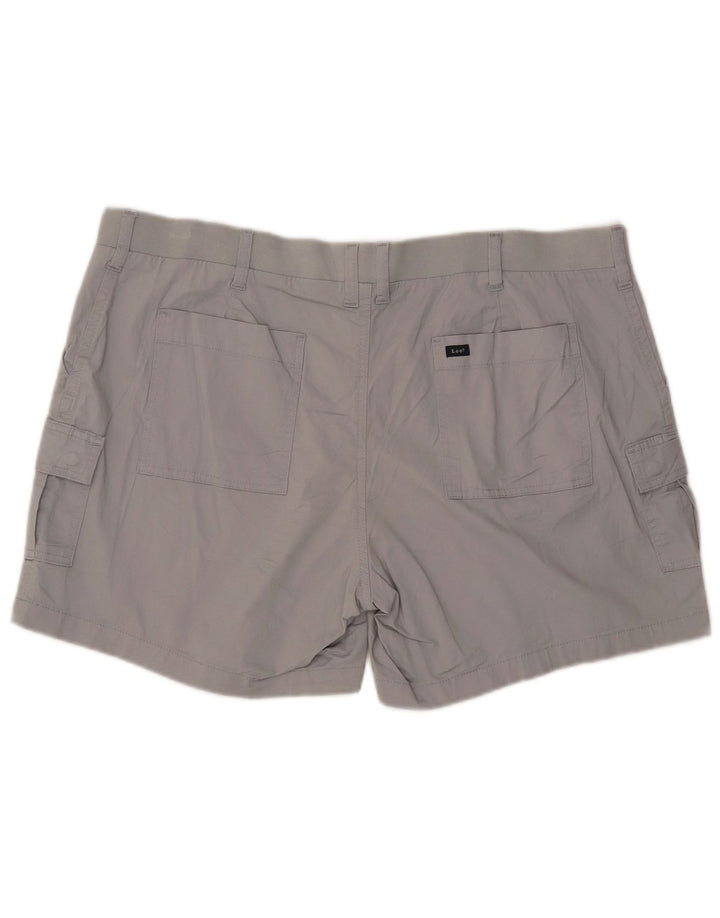 LEE Damen-Cargoshorts mit normaler Passform und mittelhohem Bund, US 22 3XL W42, graue Baumwolle