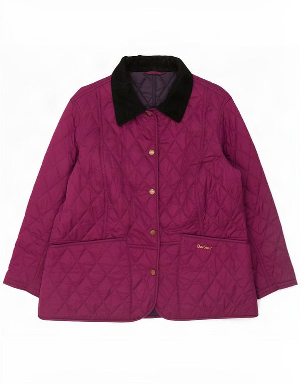 Barbour Damen Steppjacke UK 16 Large Lila Colourblock Polyamid