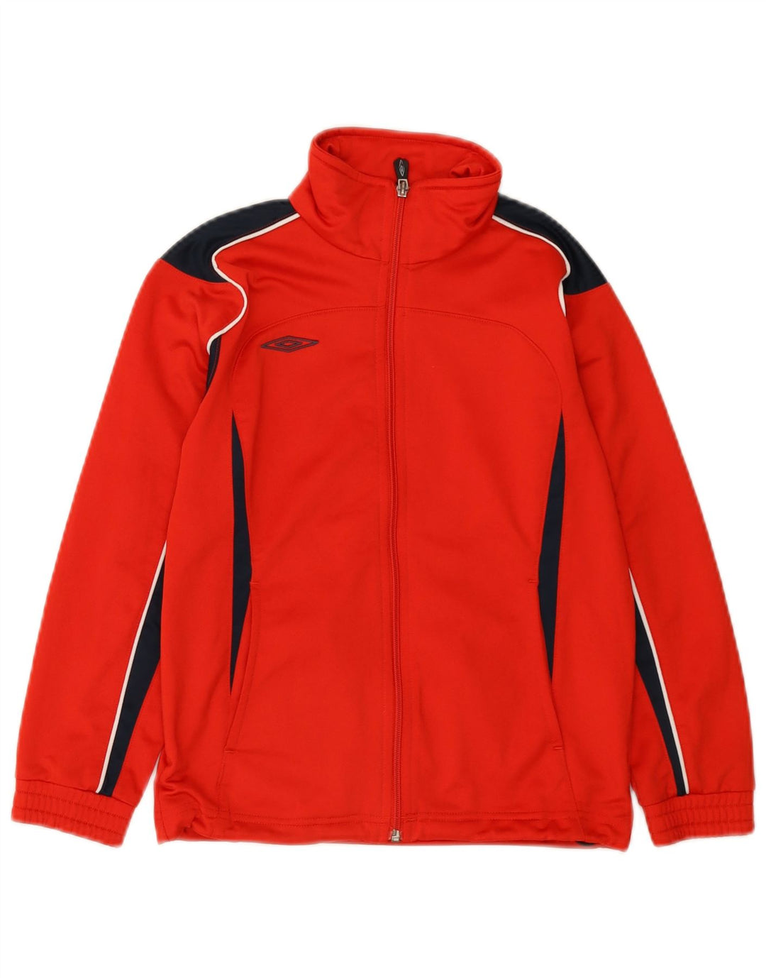 Umbro Jungen-Trainingsanzug-Top-Jacke, 7–8 Jahre, klein, rotes Farbblock-Polyester
