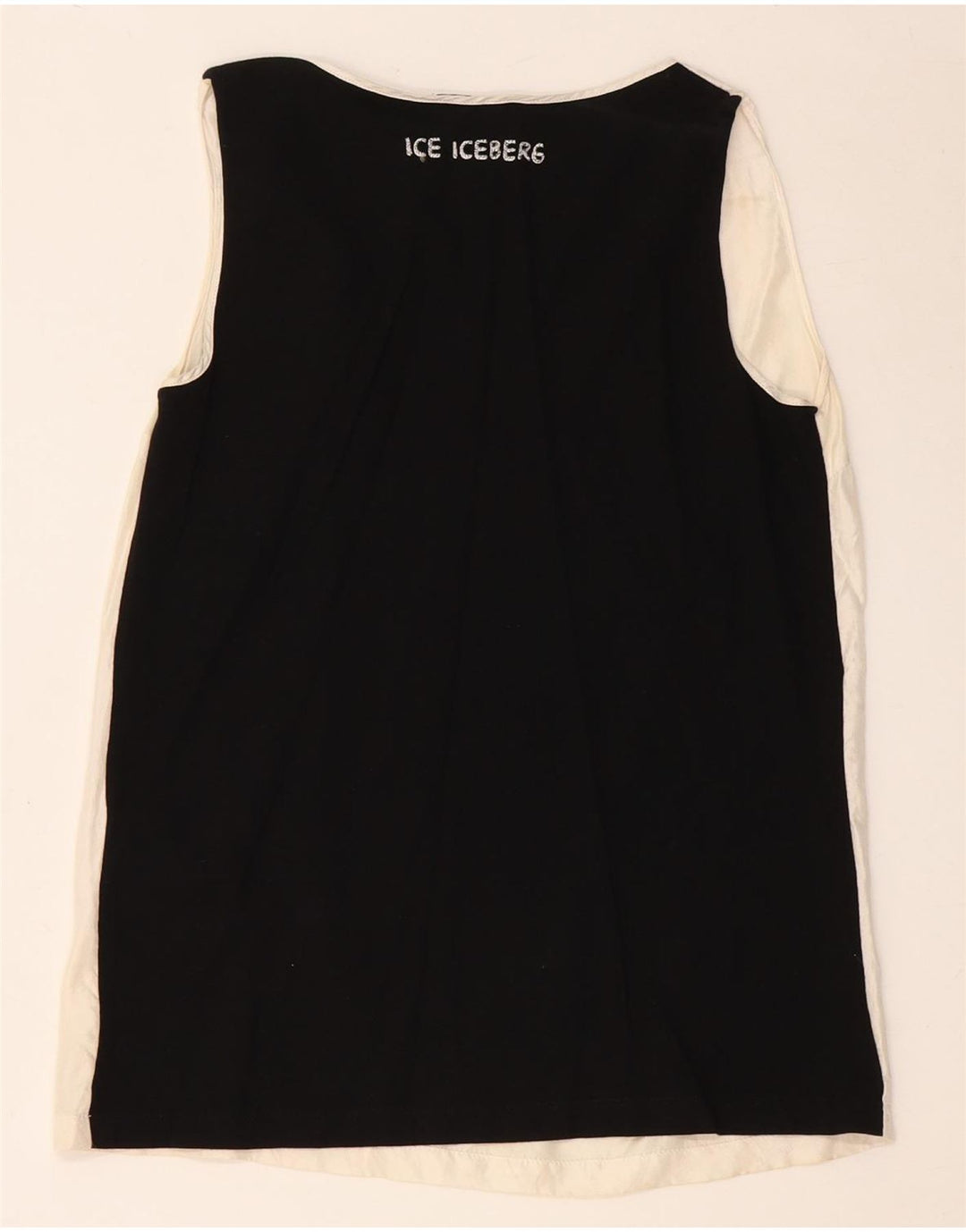 ICEBERG Grafik-Blusenoberteil für Damen, UK 8, Small, gebrochenes Weiß, Farbblock