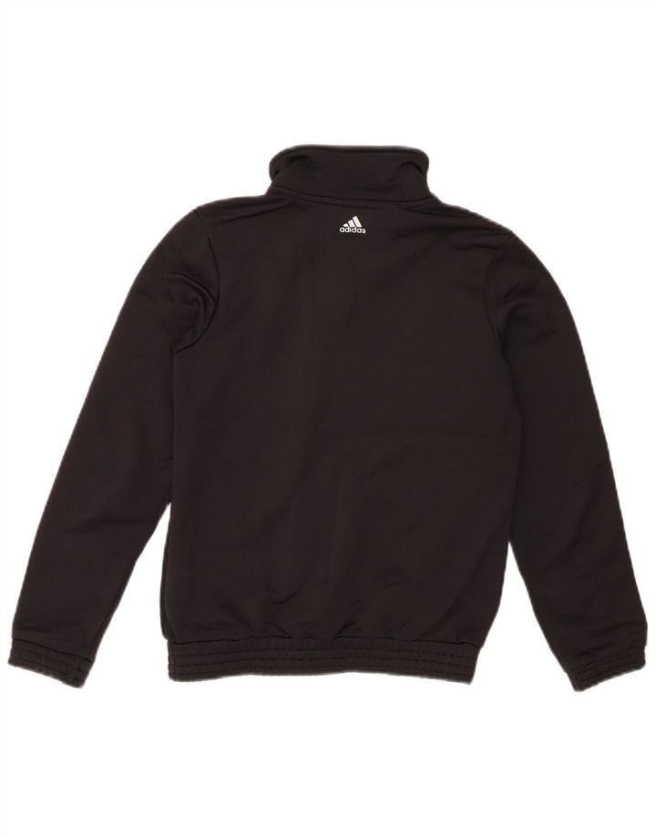 Adidas Mädchen-Trainingsanzugoberteil mit Grafik, 9–10 Jahre, schwarzes Polyester