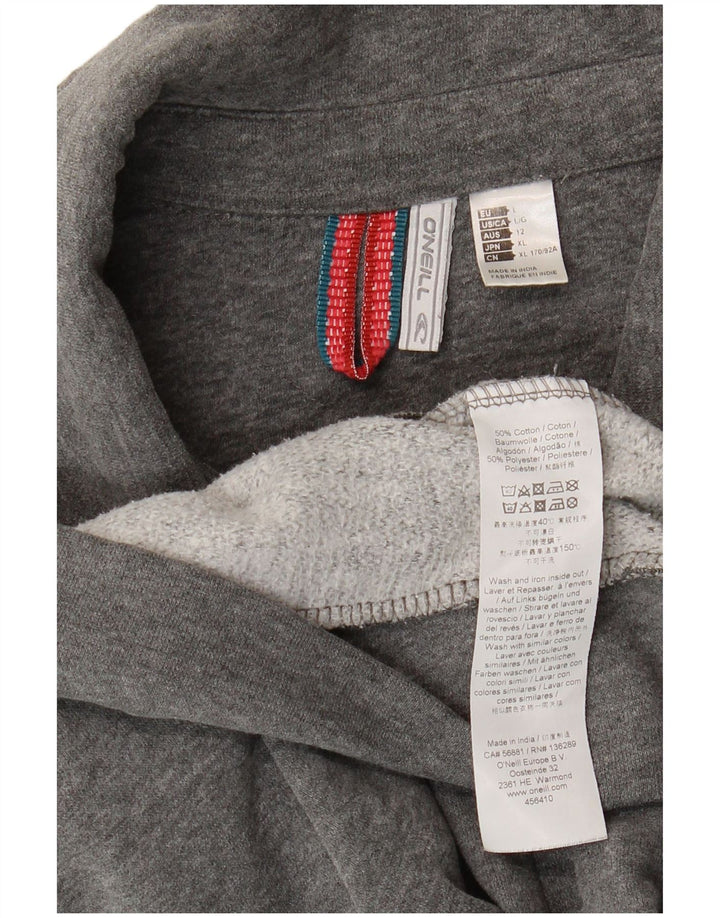 O'Neill Damen-Trainingsanzug-Top-Jacke, UK 14, Größe L, grau gefleckte Baumwolle