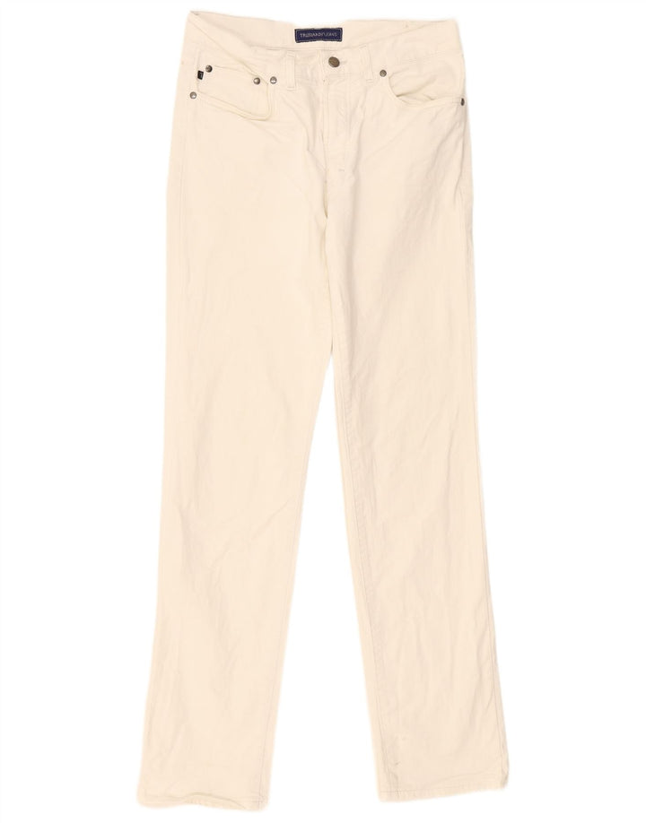 TRUSSARDI Herren Straight Jeans W33 L33 Weiße Baumwolle