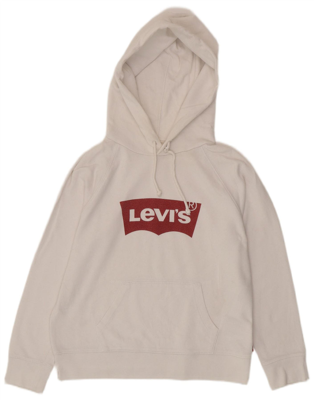 LEVI'S Damen-Kapuzenpullover mit Grafik, UK 14, mittelweiße Baumwolle