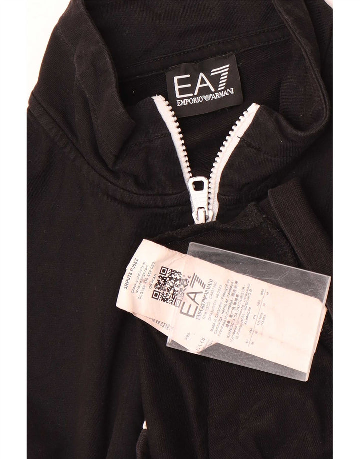 Emporio Armani Herren Grafik-Trainingsanzug-Oberteil, Jacke, Mittelschwarz, Baumwolle