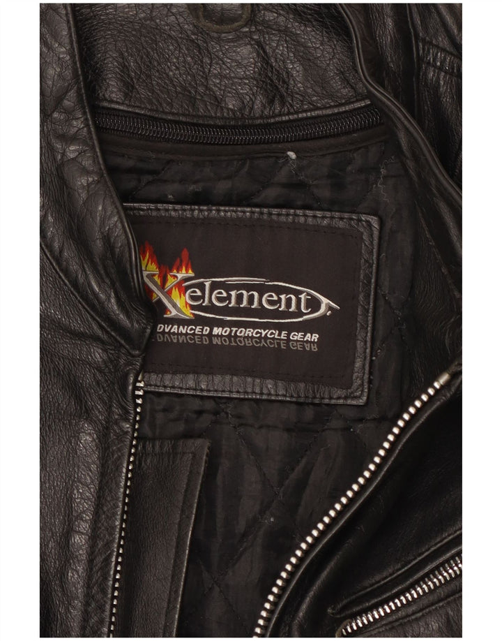 Xelement Herren-Leder-Bikerjacke, UK 40, großes schwarzes Leder