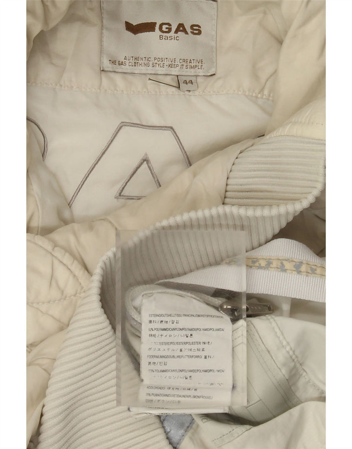 Gepolsterte Damenjacke mit Kapuze von Gas IT 44 Medium Off White aus Polyamid