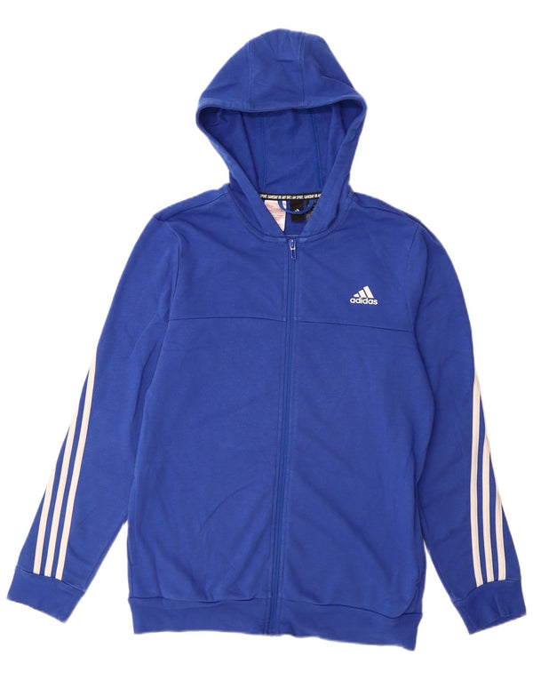 ADIDAS Kapuzenpullover mit Reißverschluss für Jungen, 15–16 Jahre, blaue Baumwolle