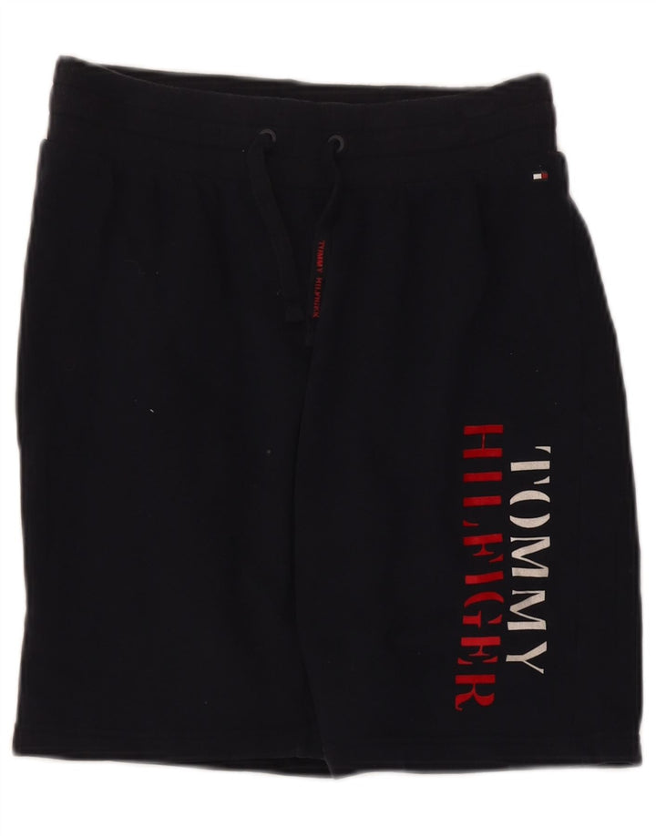 Tommy Hilfiger Herren-Sportshorts mit Grafik, mittelmarineblaue Baumwolle