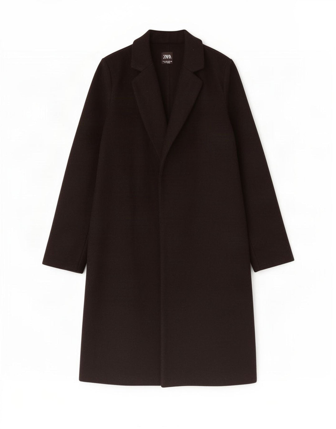 Zara Womens Open Overcoat UK 10 Small Schwarz Polyester