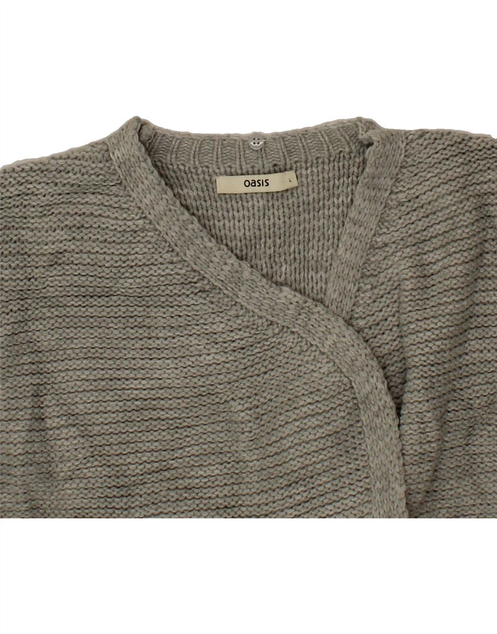 OASIS Womens Open Cardigan Sweater UK 16 Large Grey Acrylic Vintage Oasis and Second-Hand Oasis from Messina Hembry 