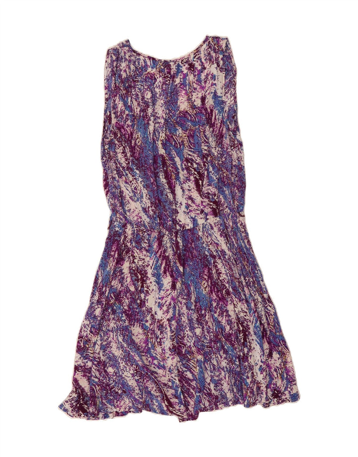 CONVERSE Womens Abstract Pattern A-Line Dress UK 12 Medium Purple Vintage Converse and Second-Hand Converse from Messina Hembry 