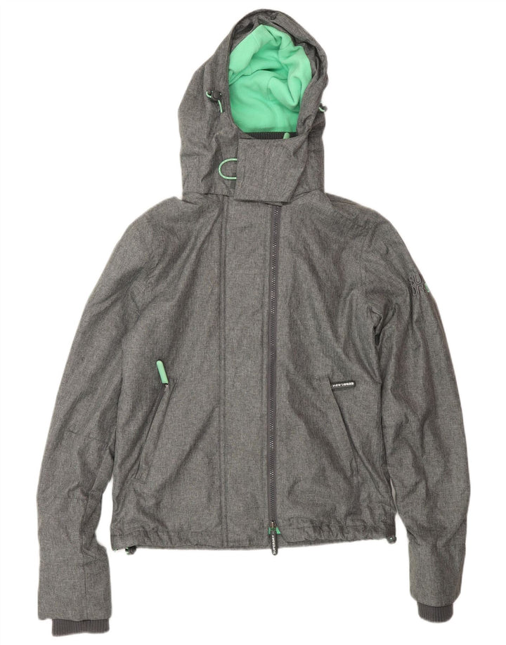 SUPERDRY Damen The Windcheater Graphic Windjacke UK 8 Small Grau
