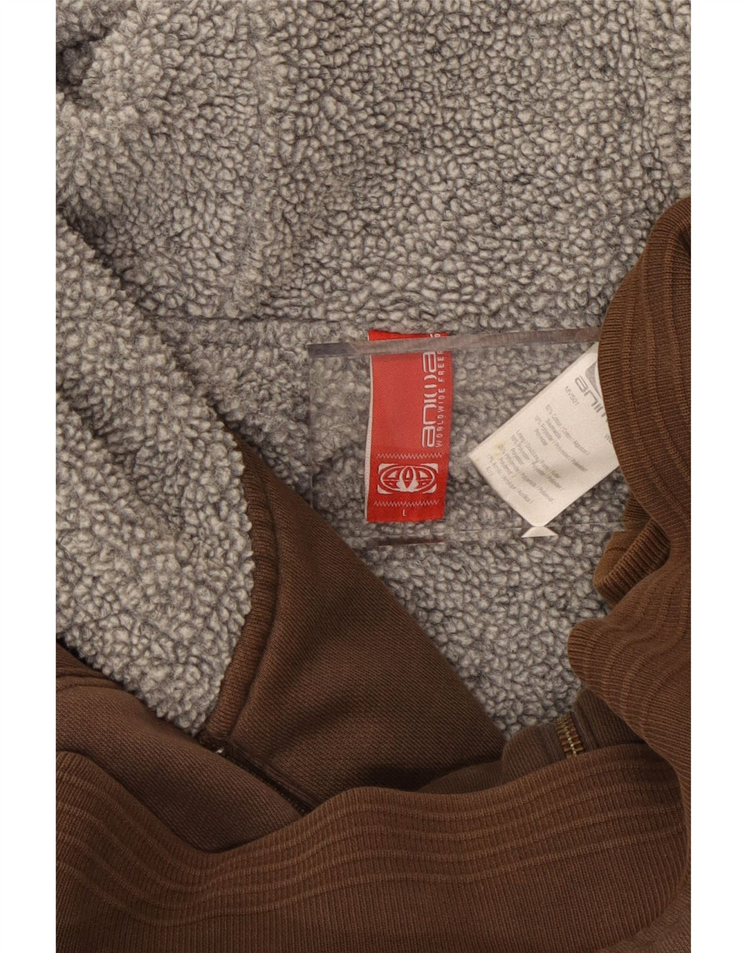 ANIMAL Herren-Kapuzenpullover mit grafischem Reißverschluss, groß, braune Baumwolle