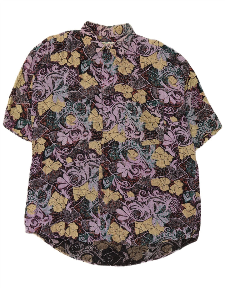 ORSO POETA Herren Kurzarmhemd 2XL Mehrfarbig Paisley Viskose