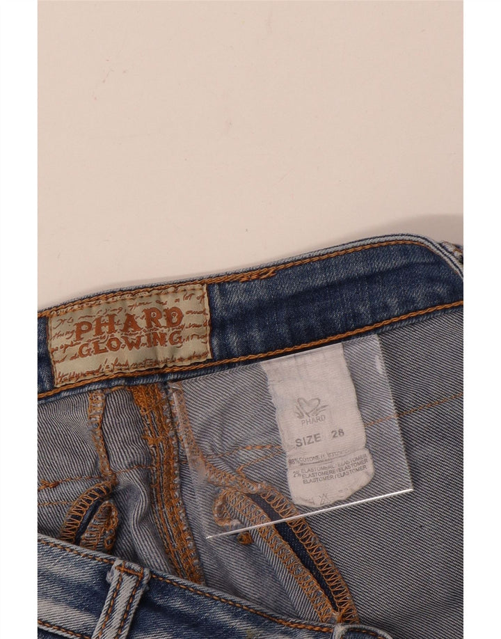 Phard Damen Slim Jeans W28 L33 Blaue Baumwolle