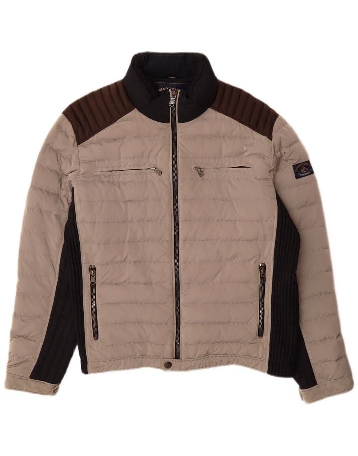 Amerigo Vespucci Herren Wattierte Jacke UK 40 Large Grau Colourblock Polyamid