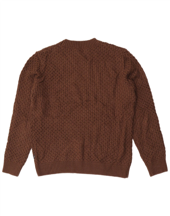 Jack & Jones Herren-Pullover mit Rundhalsausschnitt, groß, braunes Acryl