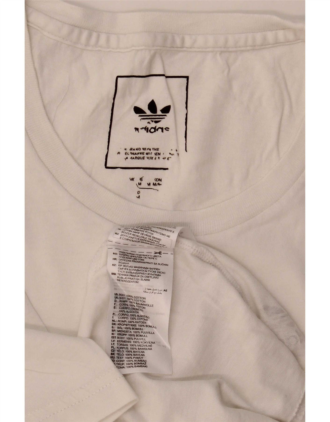 Adidas Herren T-Shirt Top Mittelweiße Baumwolle