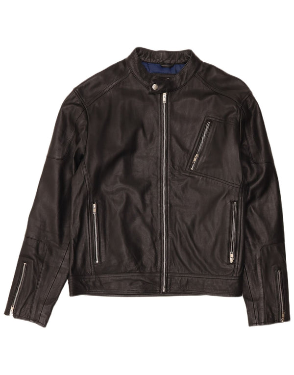 Camokazi Herren Leder Racer Jacke UK 44 2XL Schwarz