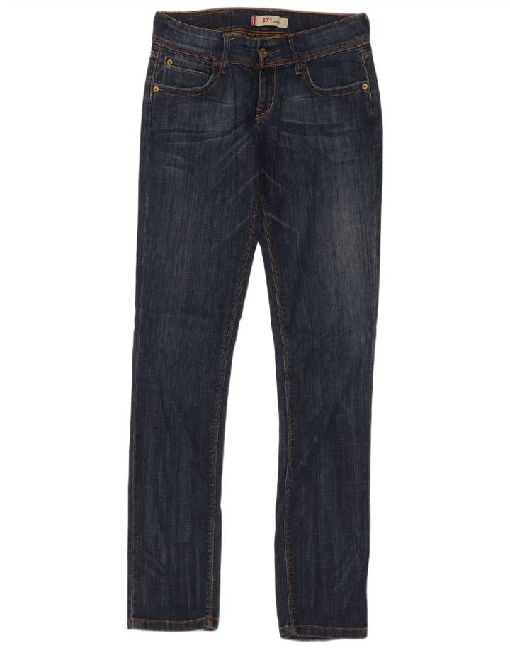 Levi's Damen 571 Slim Jeans W28 L34 Marineblaue Baumwolle