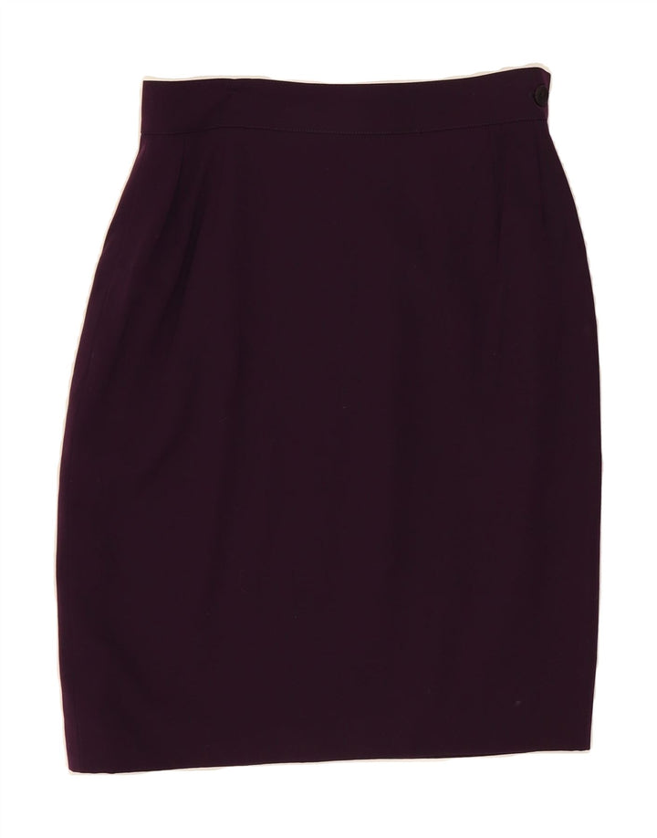 VINTAGE Womens Pencil Skirt US 8 Medium W28  Purple Wool Vintage Vintage and Second-Hand Vintage from Messina Hembry 